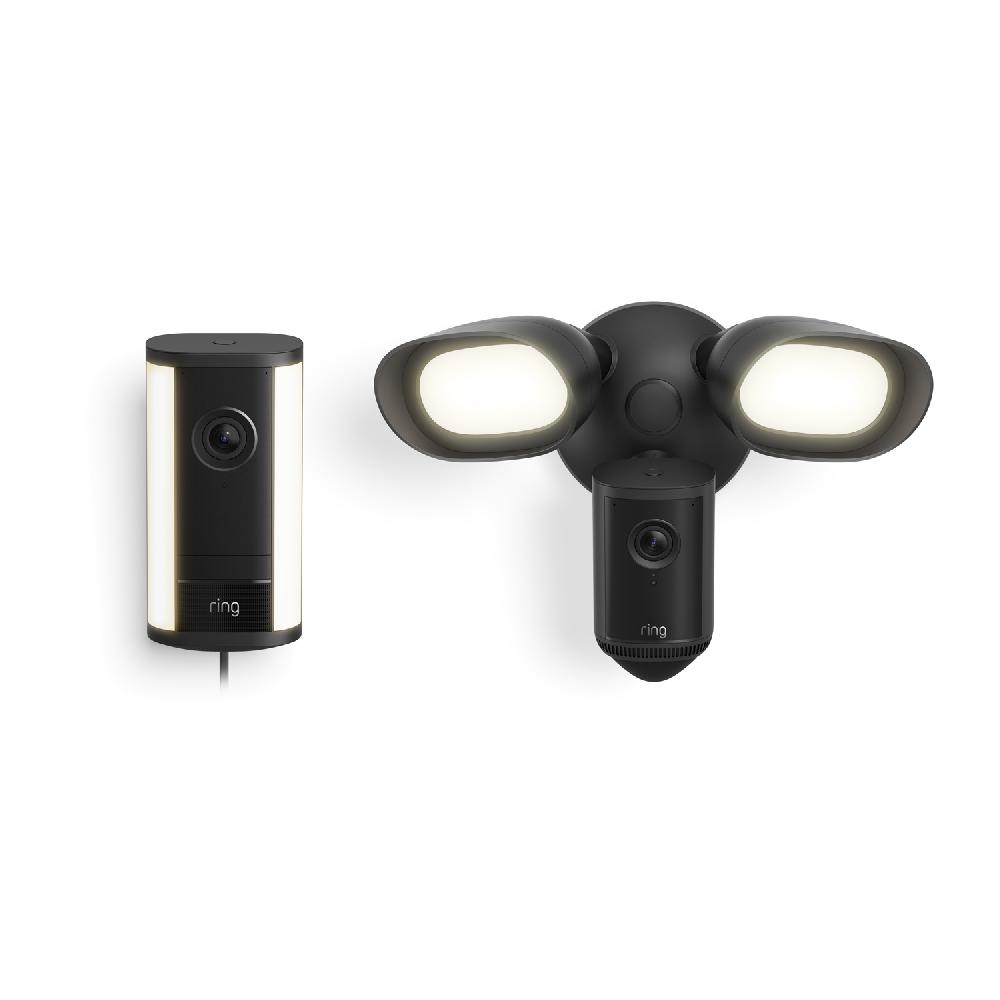 Ring Spotlight Cam Pro Plug-in (2nd Gen) + Floodlight Cam Pro (2nd Gen) Featuring Retinal 4K