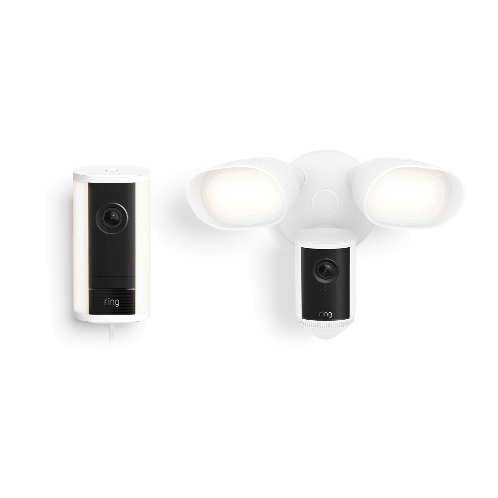 Ring Spotlight Cam Pro Plug-in (2nd Gen) + Floodlight Cam Pro (2nd Gen) Featuring Retinal 4K