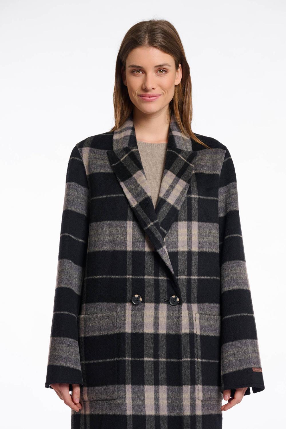 Rino & Pelle Adria Reversible Coat Night Grey Check And Black