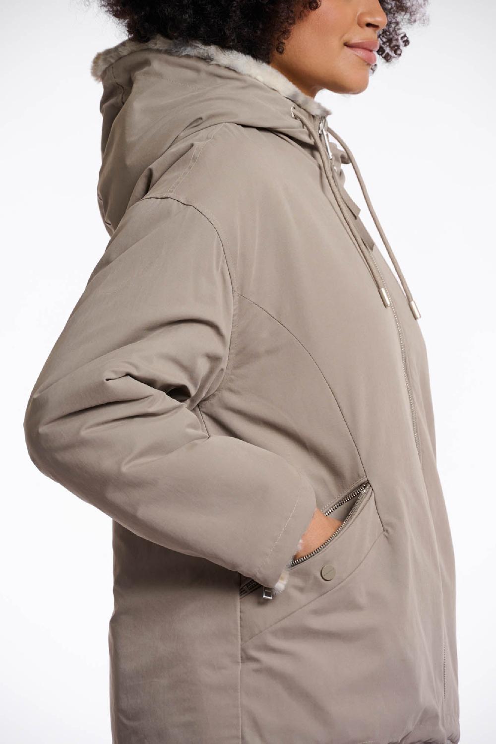 Rino & Pelle Ines Reversible Jacket Light Pebble And Leopard