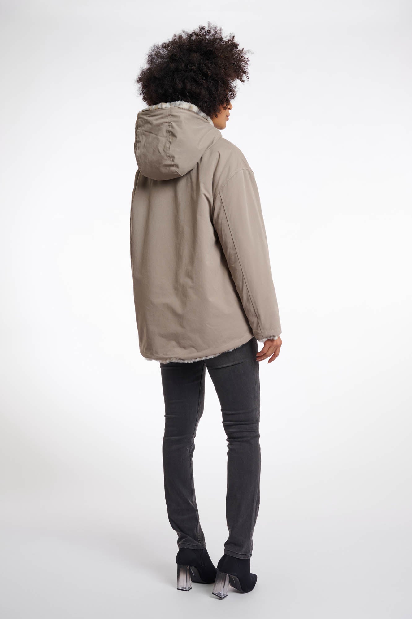 Rino & Pelle Ines Reversible Jacket Light Pebble And Leopard