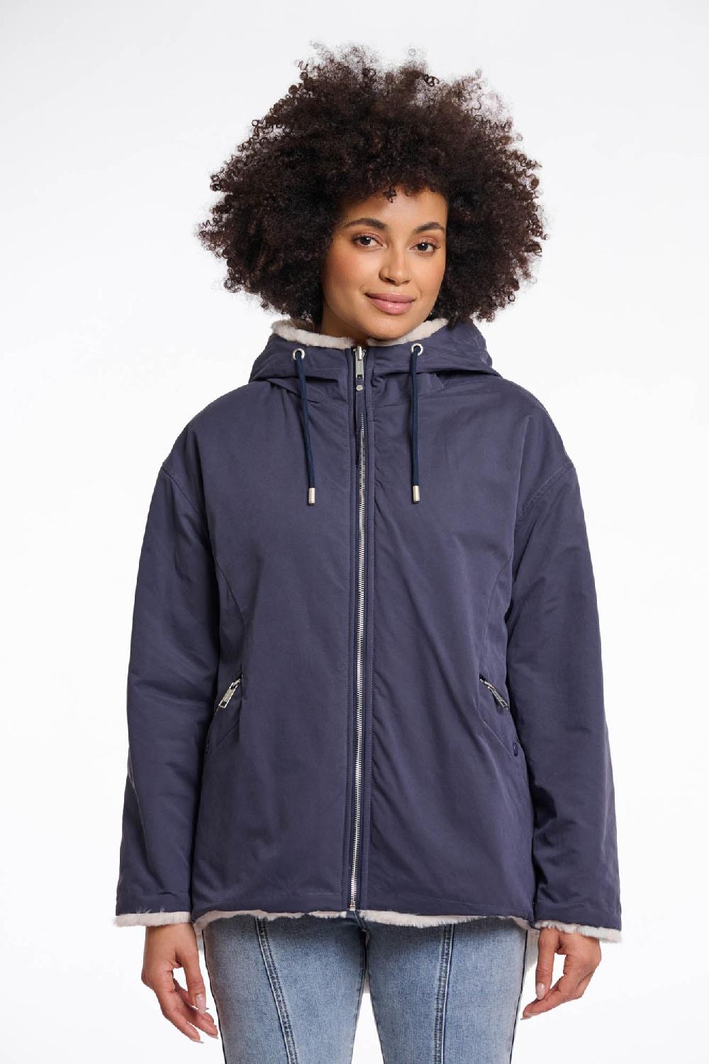 Rino & Pelle Ines Reversible Jacket Night Grey And Birch