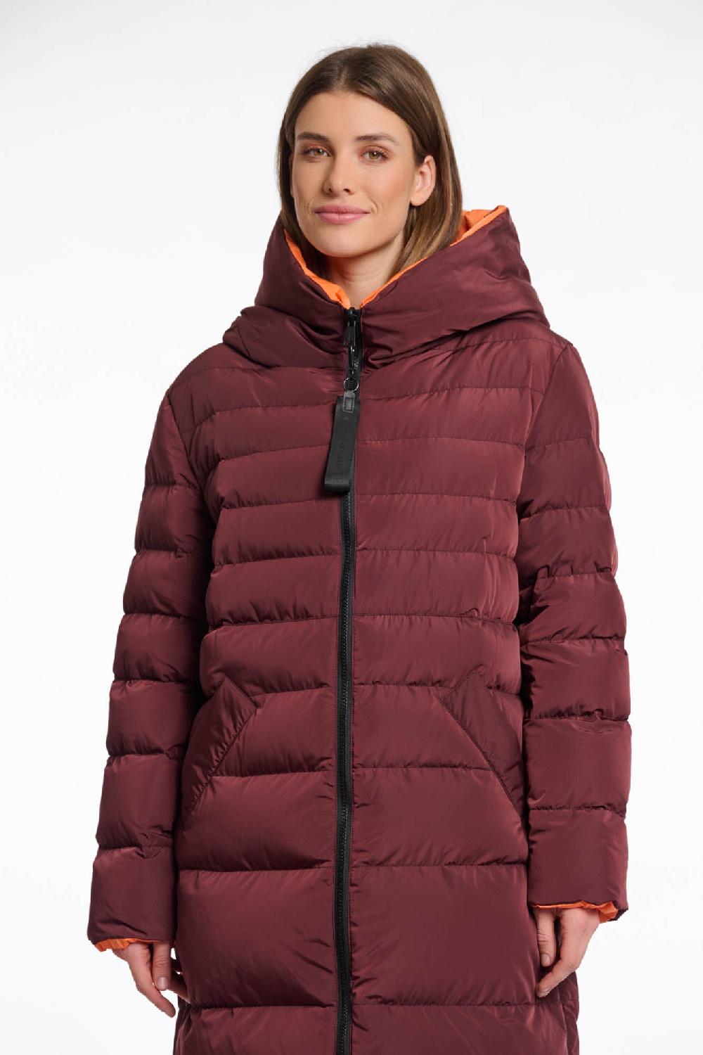 Rino & Pelle Keila Reversible Coat Chocolate Bean And Orange