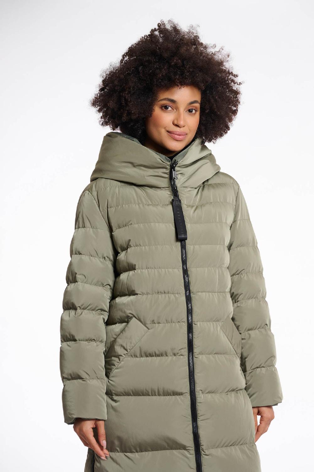 Rino & Pelle Keila Reversible Coat Green Ash And Matt Green