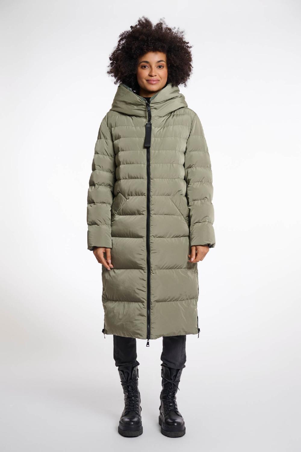 rino & pelle Keila reversible coat Green ash and matt green
