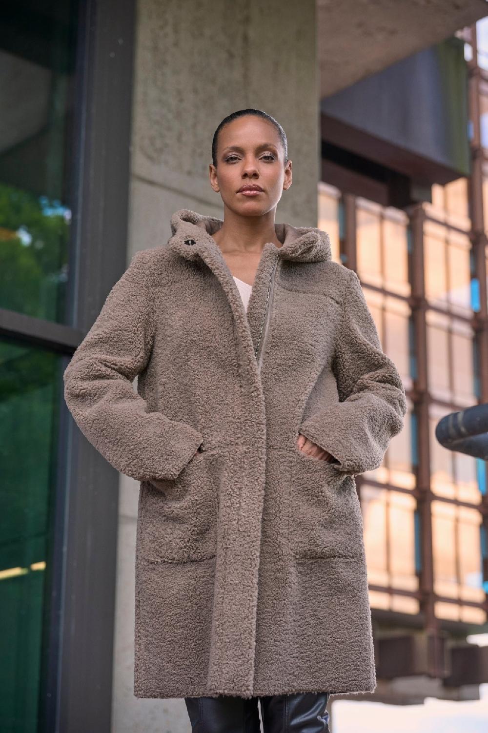 rino & pelle Alina reversible coat Toffee