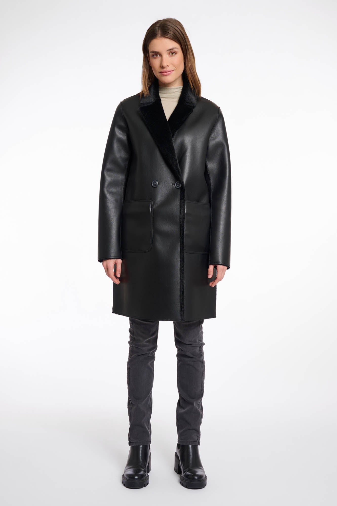 rino & pelle Ivon reversible coat Black