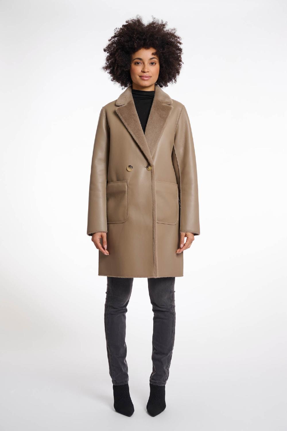 rino & pelle Ivon reversible coat Toffee