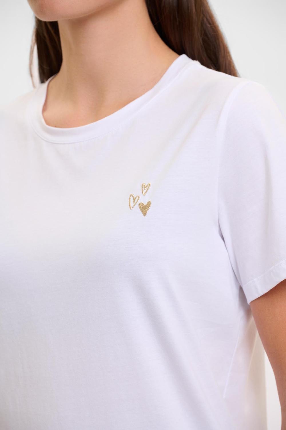 Rino & Pelle Jolene T-shirt White Gold Heart