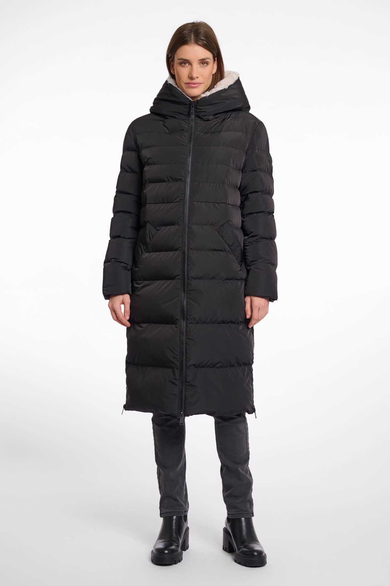 rino & pelle Keila faux-fur coat Black stone