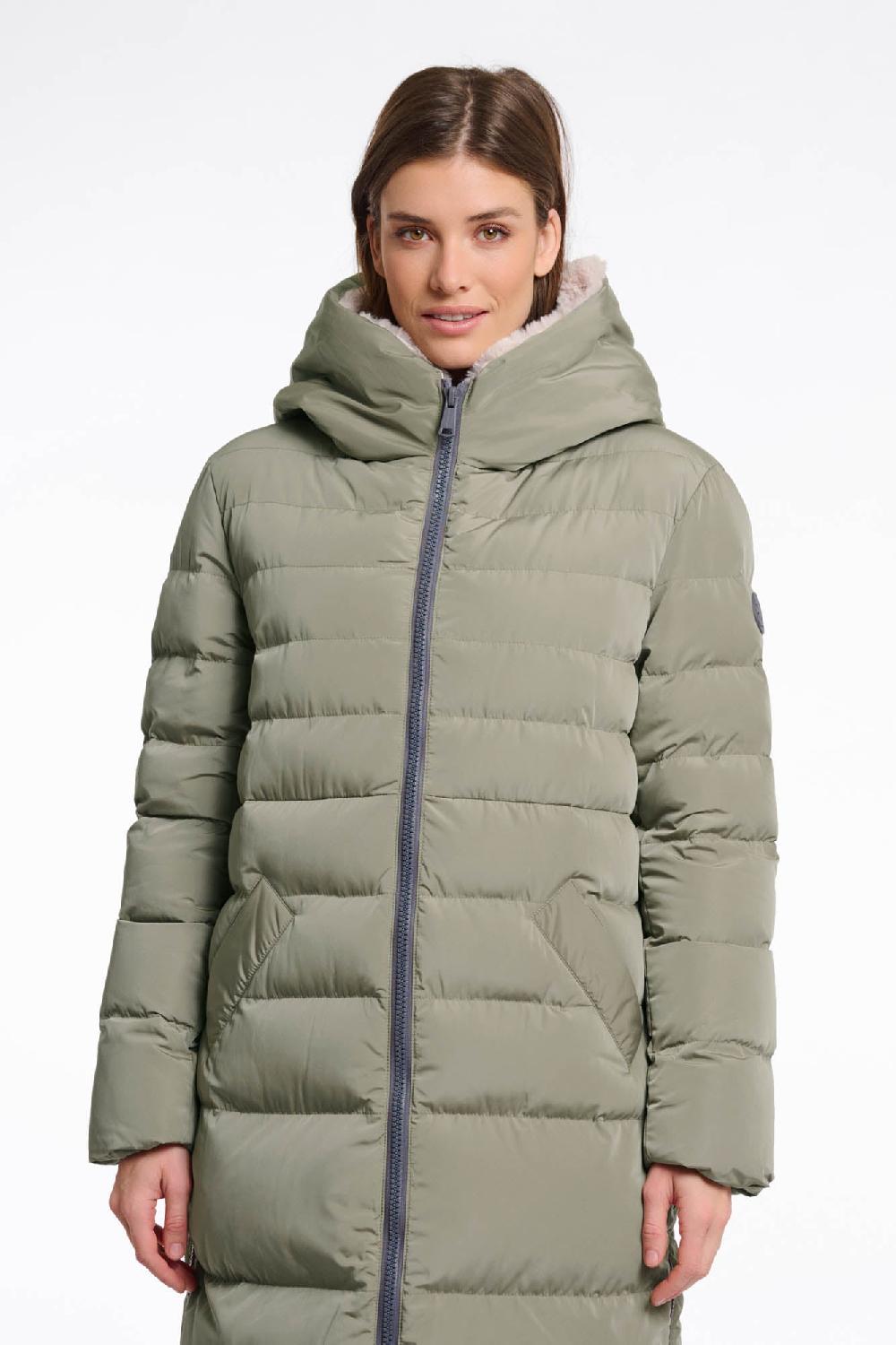 Rino & Pelle Keila Faux-fur Coat Green Ash Stone