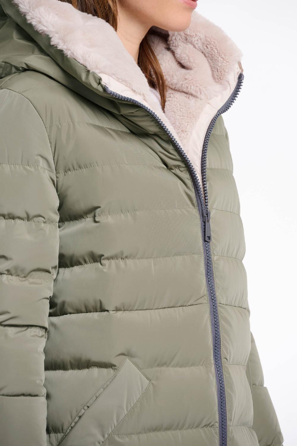 Rino & Pelle Keila Faux-fur Coat Green Ash Stone