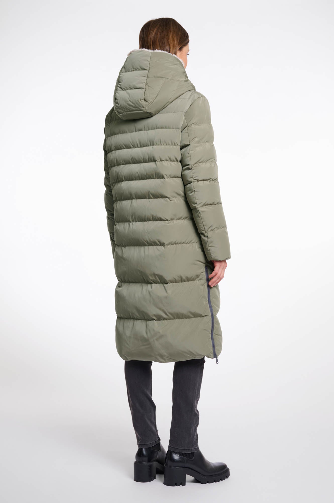 Rino & Pelle Keila Faux-fur Coat Green Ash Stone