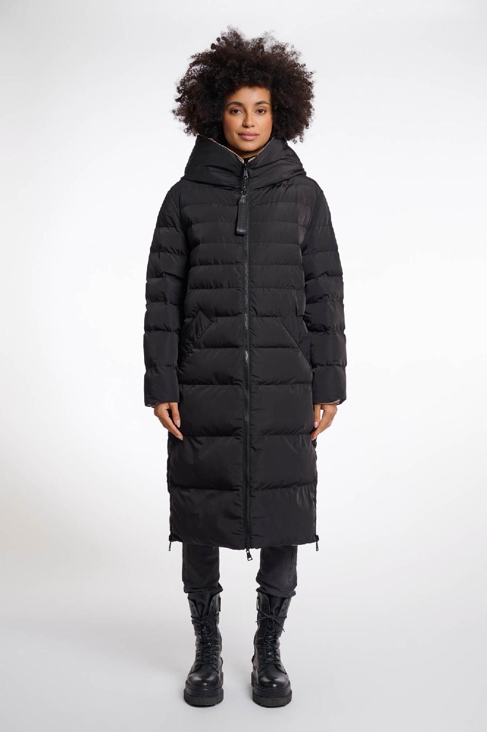 rino & pelle Keila reversible coat Black and toffee