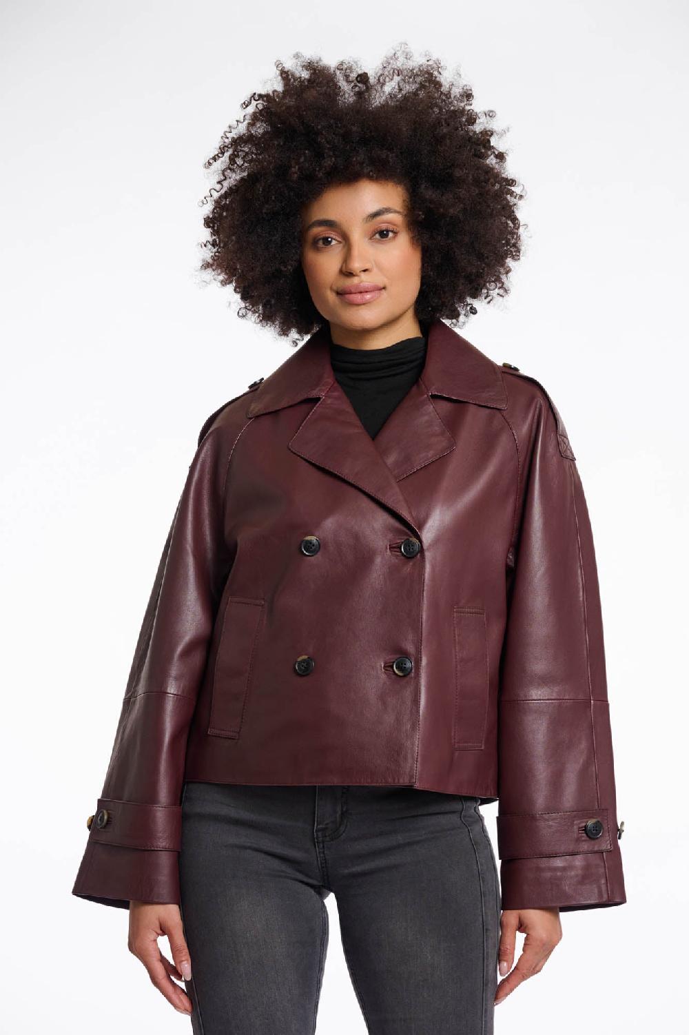 rino & pelle Lotte leather jacket Chocolate bean