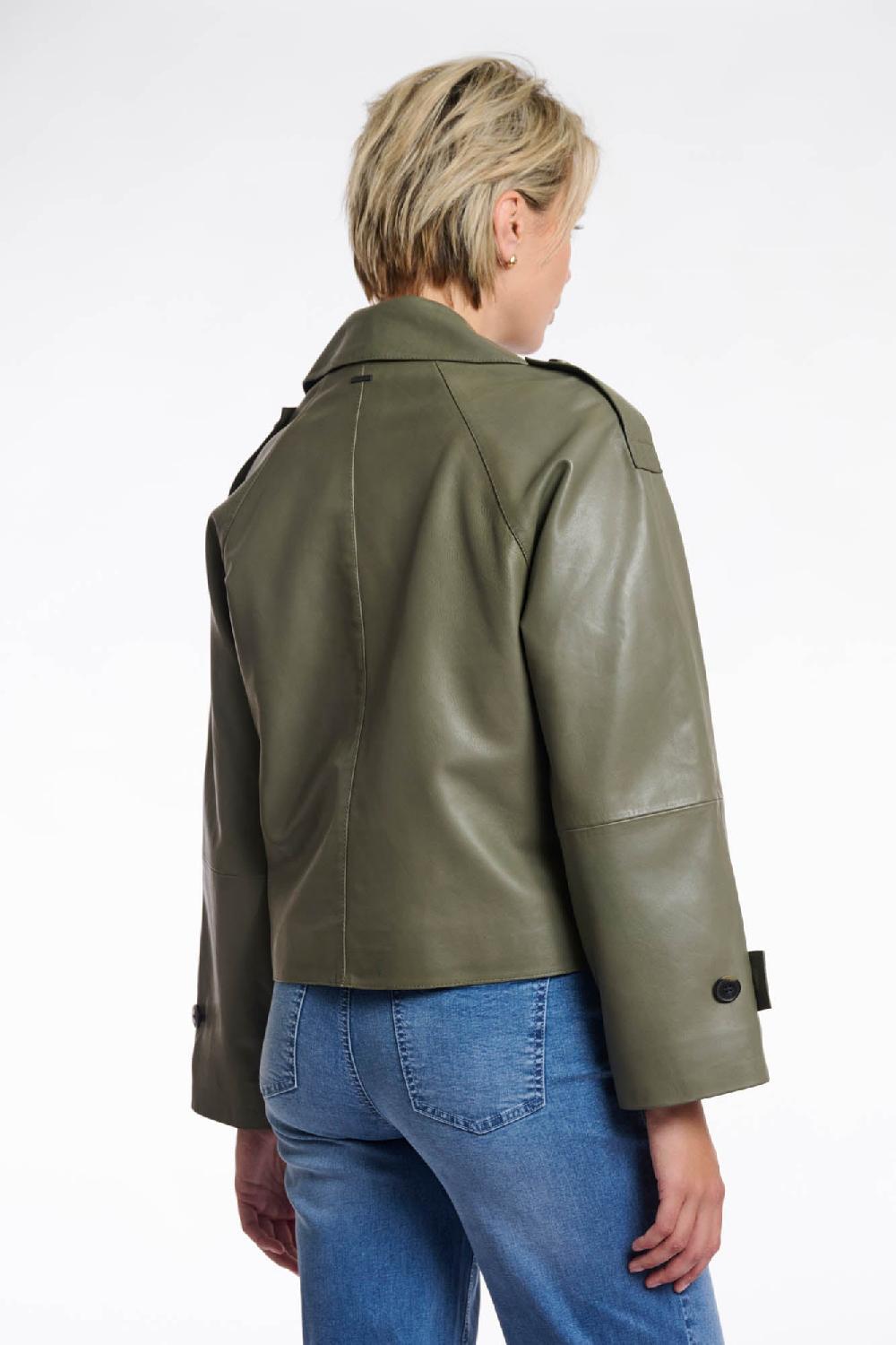 Rino & Pelle Lotte Leather Jacket Green Ash