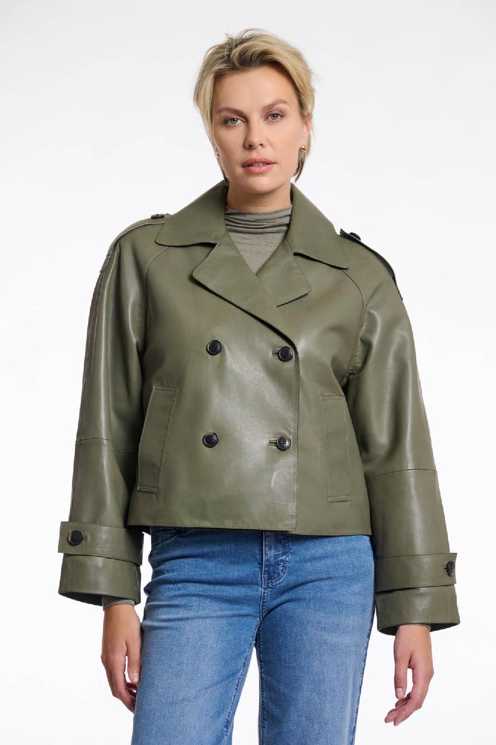 rino & pelle Lotte leather jacket Green ash