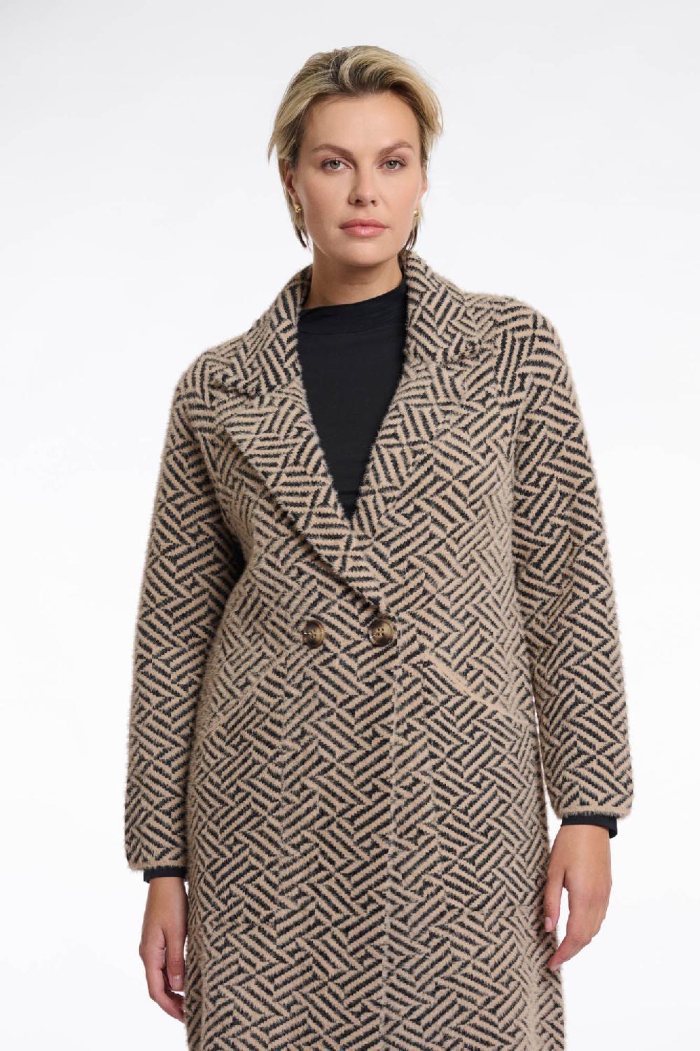 Rino & Pelle Madina Cardigan Sand Graphic