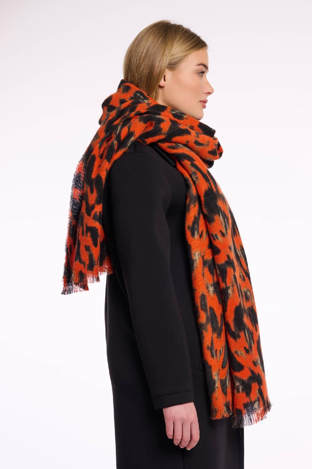Rino & Pelle Malin Leopard Scarf Fire Animal