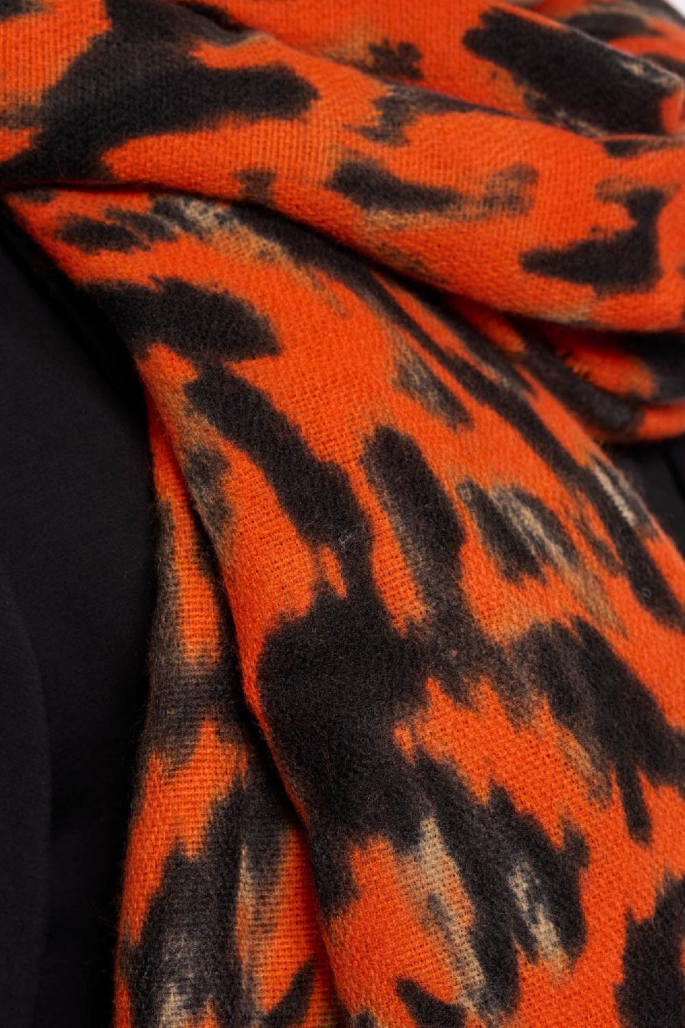 Rino & Pelle Malin Leopard Scarf Fire Animal