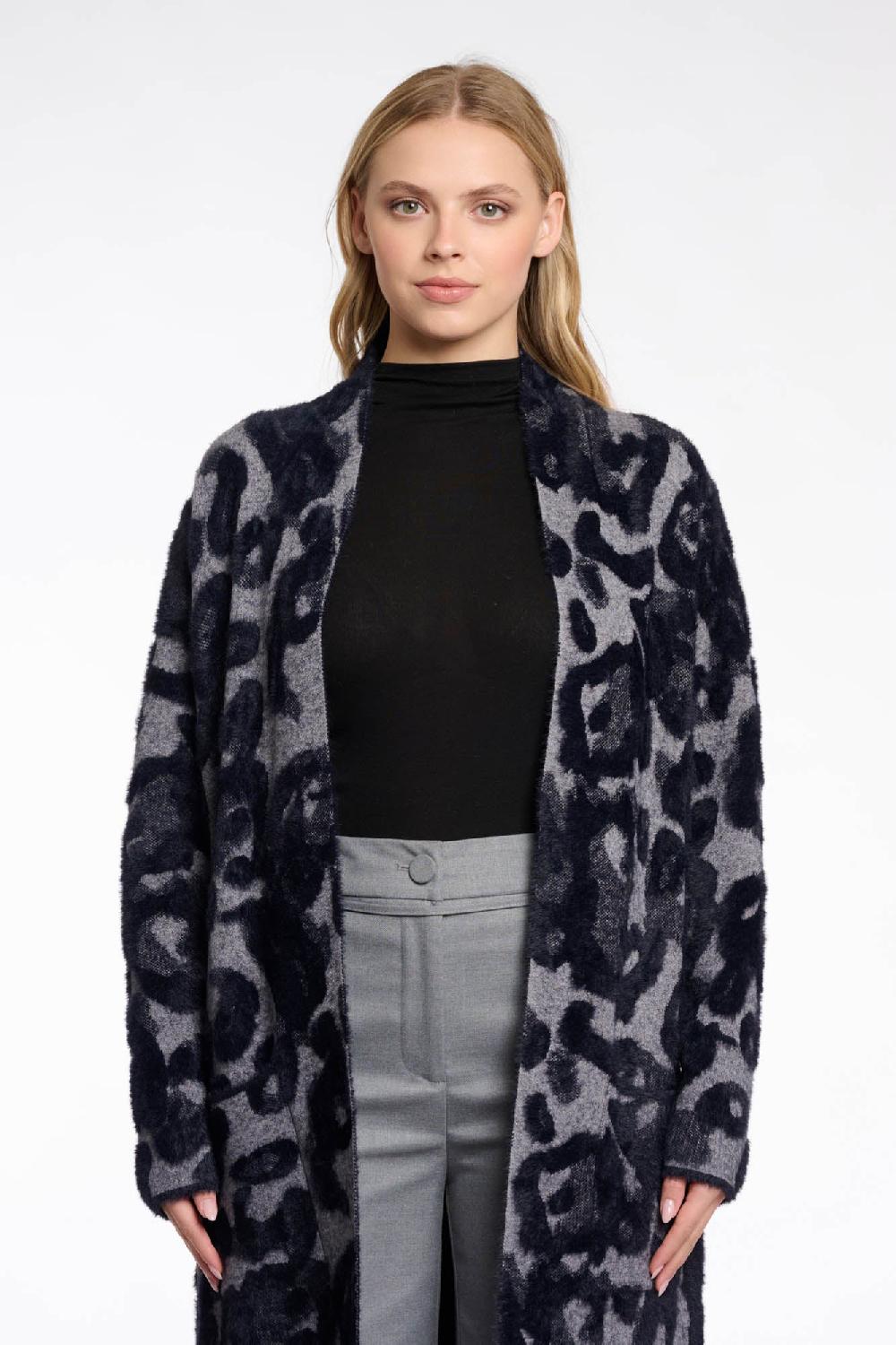 Rino & Pelle Negien Cardigan Grey Black Leo