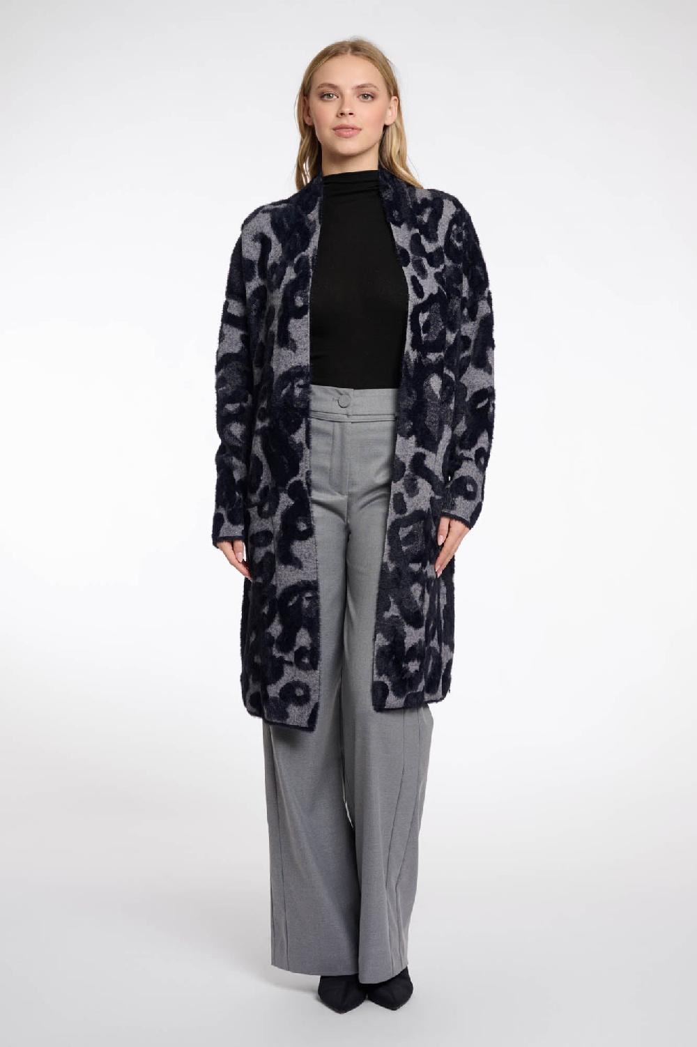 rino & pelle Negien cardigan Grey black leo