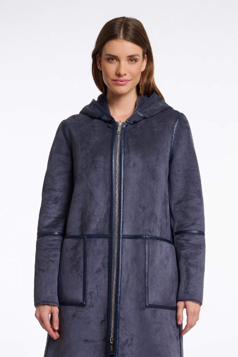 Rino & Pelle Ova Reversible Coat Night Grey