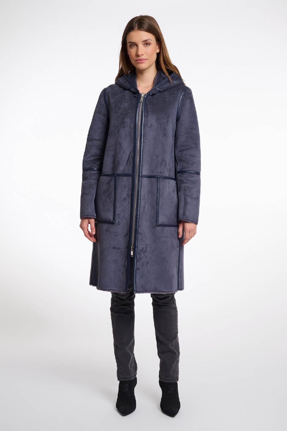 rino & pelle Ova reversible coat Night grey