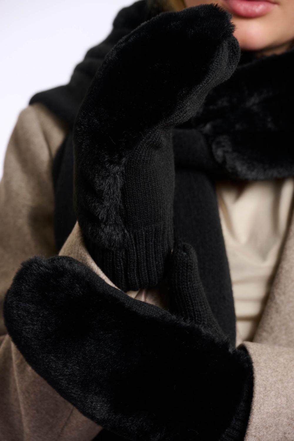 rino & pelle Oxo faux-fur gloves Black