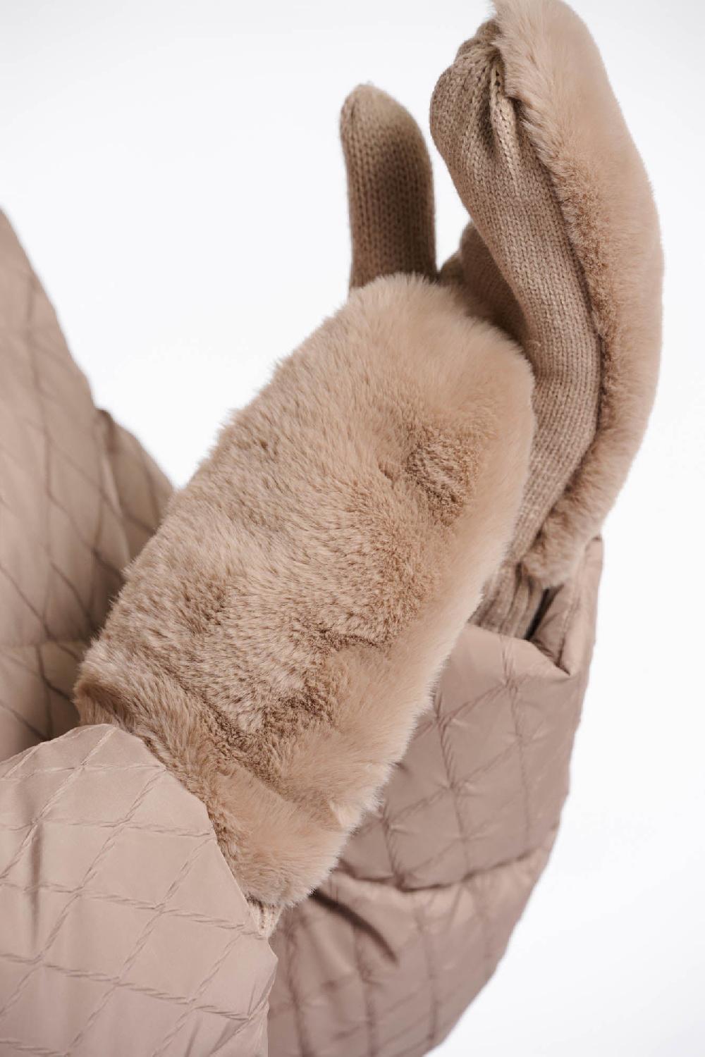 Rino & Pelle Oxo Faux-fur Gloves Oat