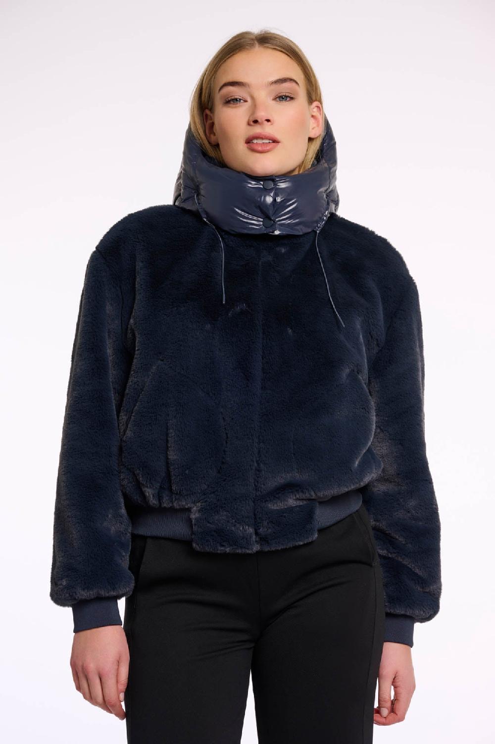 rino & pelle Pia faux-fur jacket Night grey