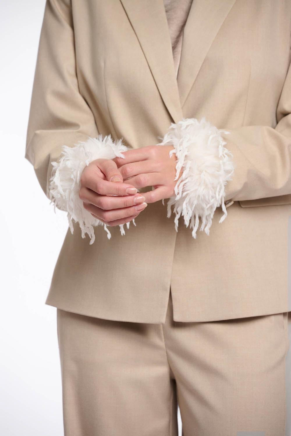 Rino & Pelle Rosalie Feather Cuffs Birch