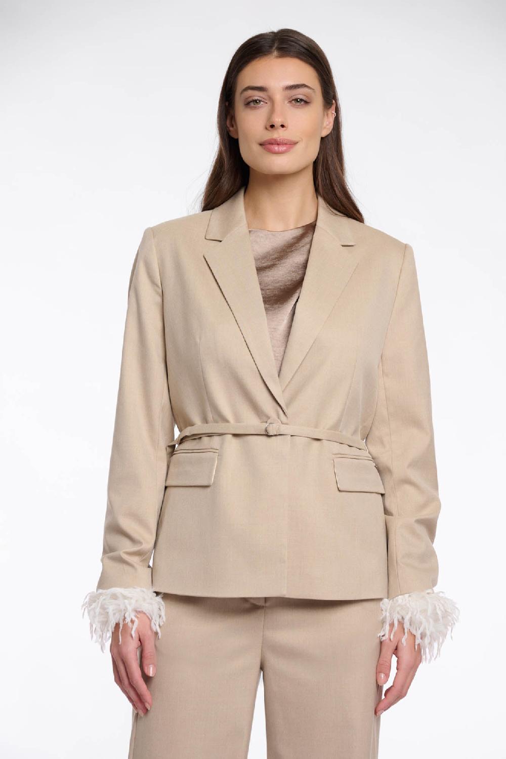 Rino & Pelle Rosalie Feather Cuffs Birch