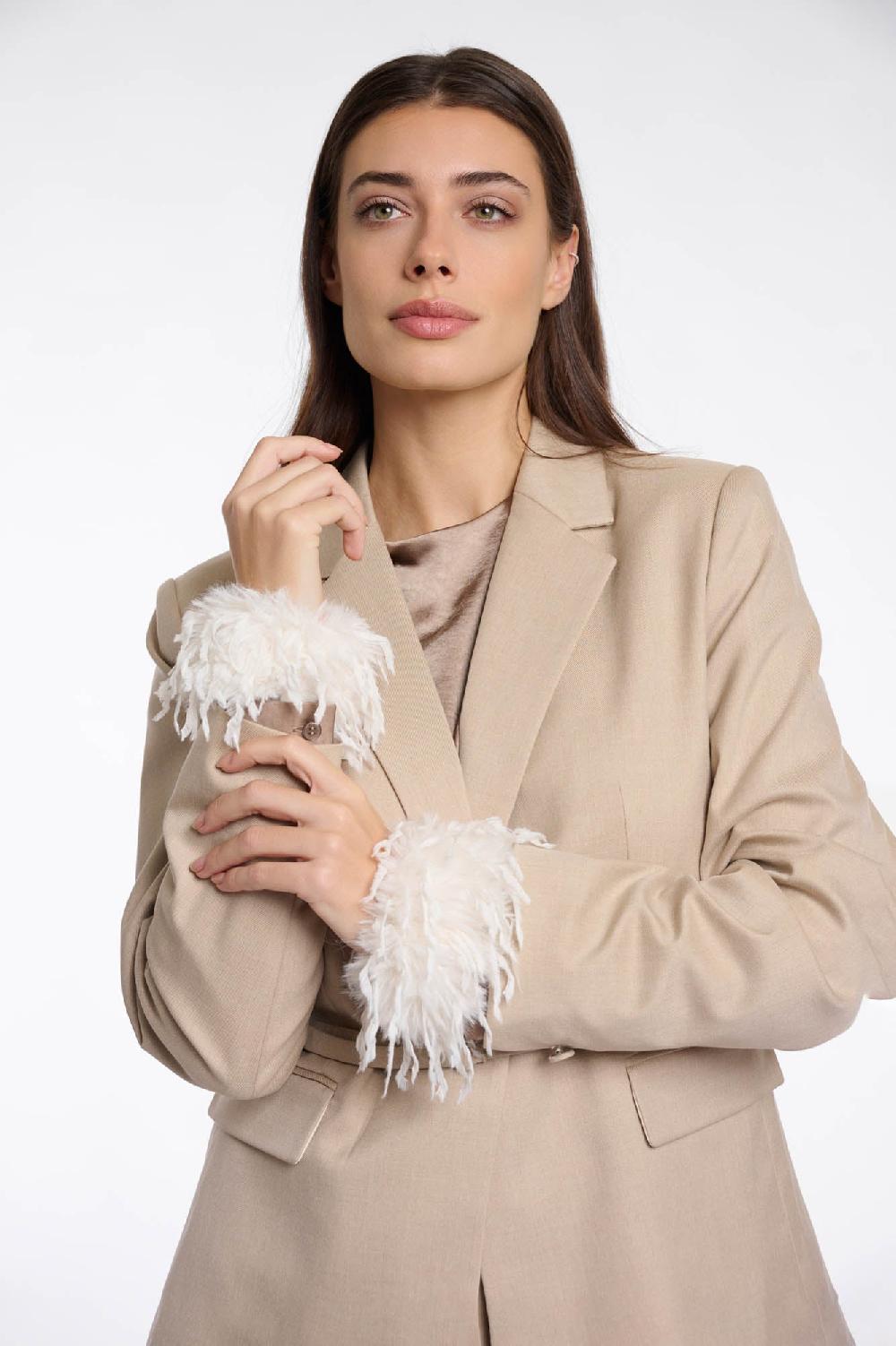 rino & pelle Rosalie feather cuffs Birch