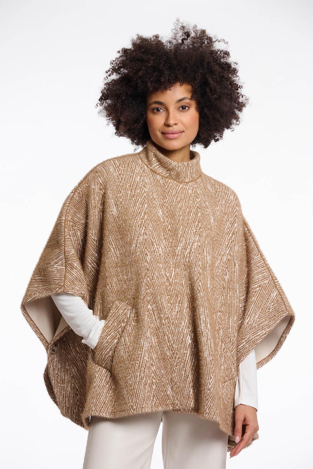 rino & pelle Rosanna cape Brew birch zigzag