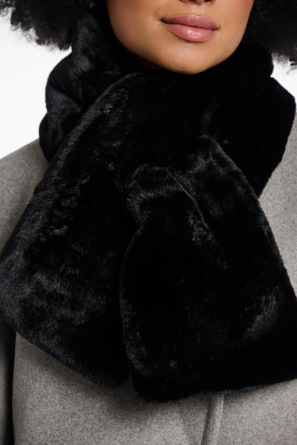 Rino & Pelle Stip Scarf Black