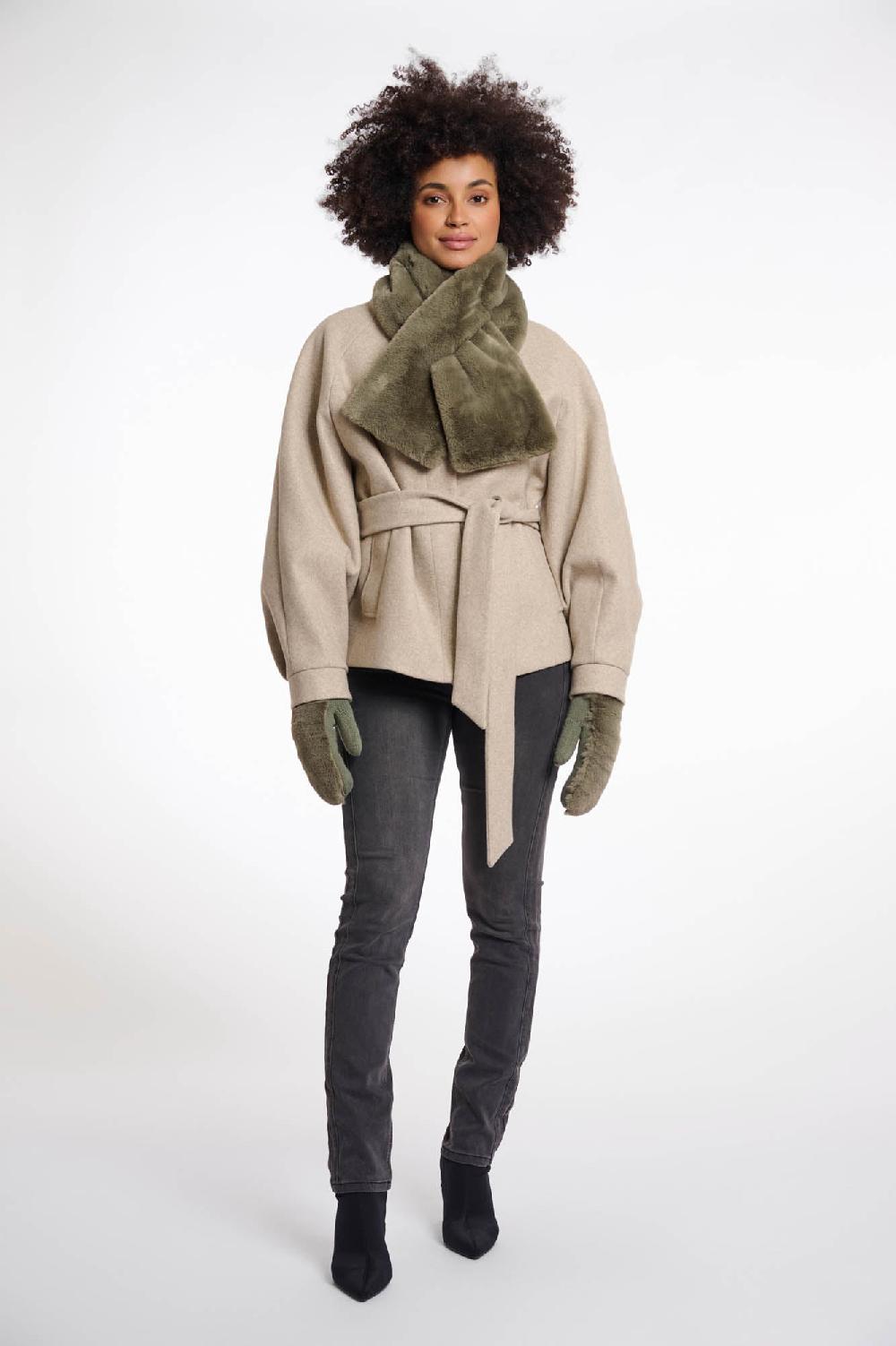 Rino & Pelle Stip Scarf Green Ash