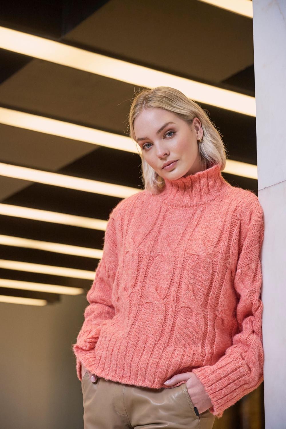 rino & pelle Taffie sweater Bright coral melange