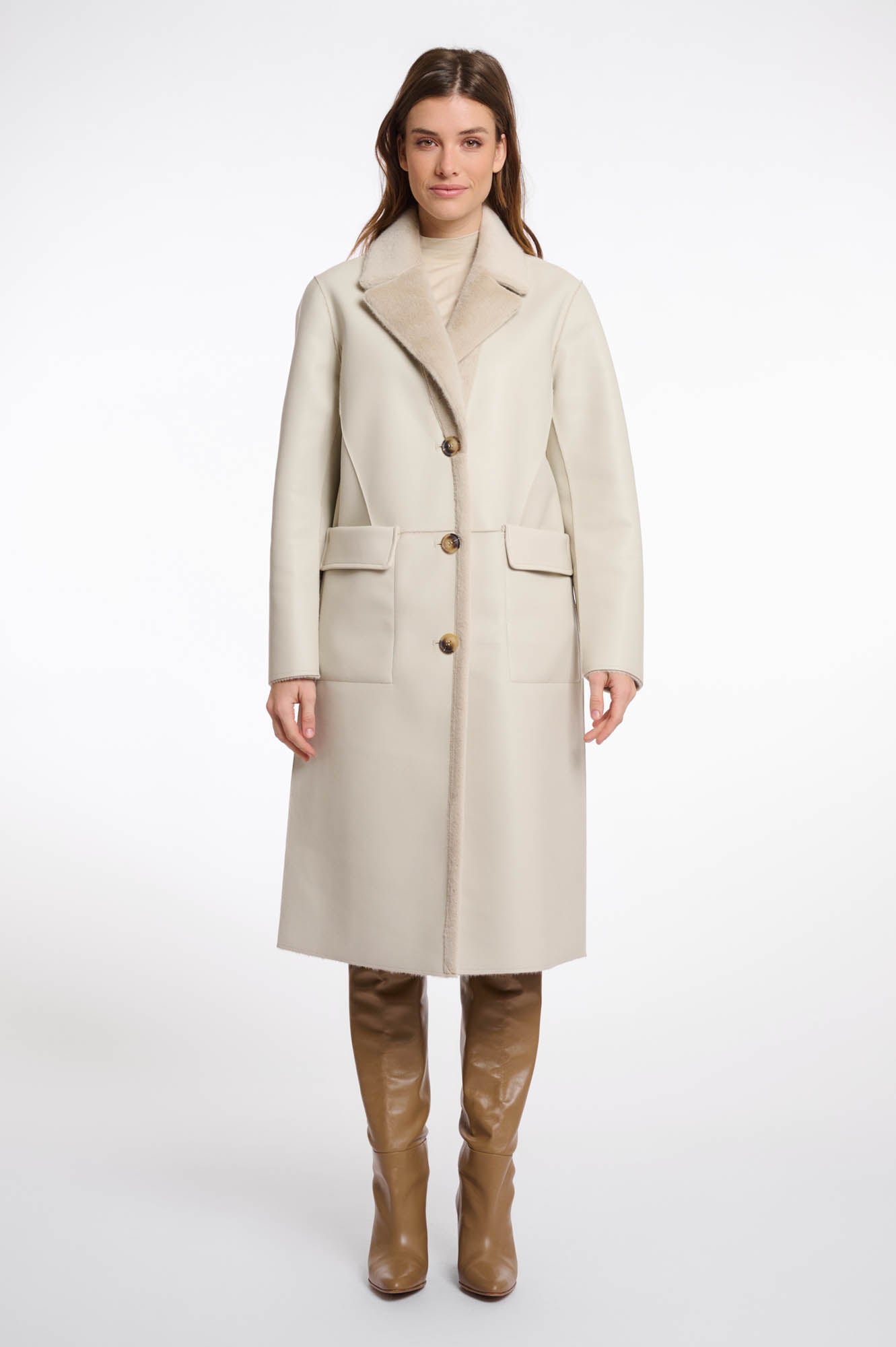 rino & pelle Tatiana reversible coat Birch