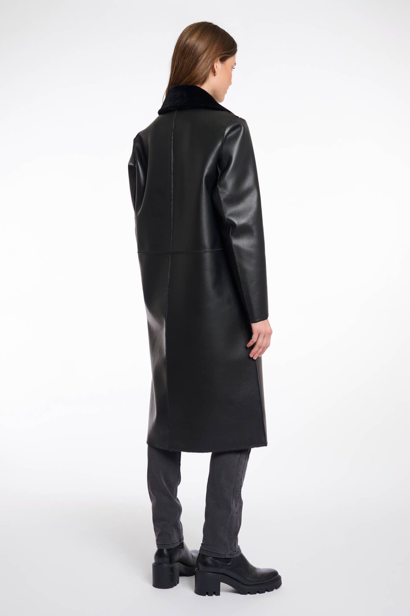 Rino & Pelle Tatiana Reversible Coat Black