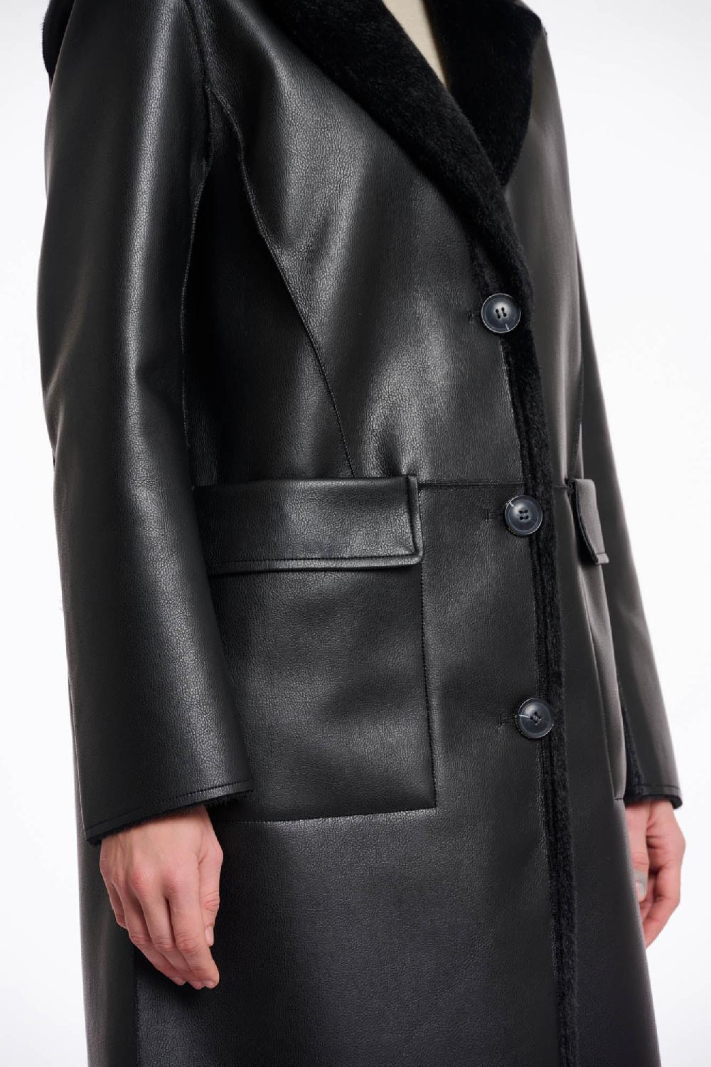 Rino & Pelle Tatiana Reversible Coat Black