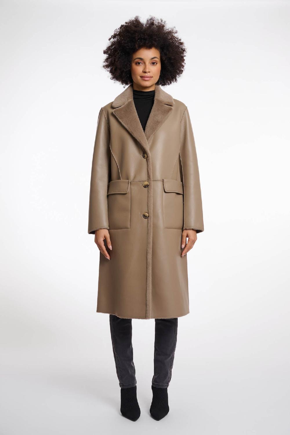 rino & pelle Tatiana reversible coat Toffee