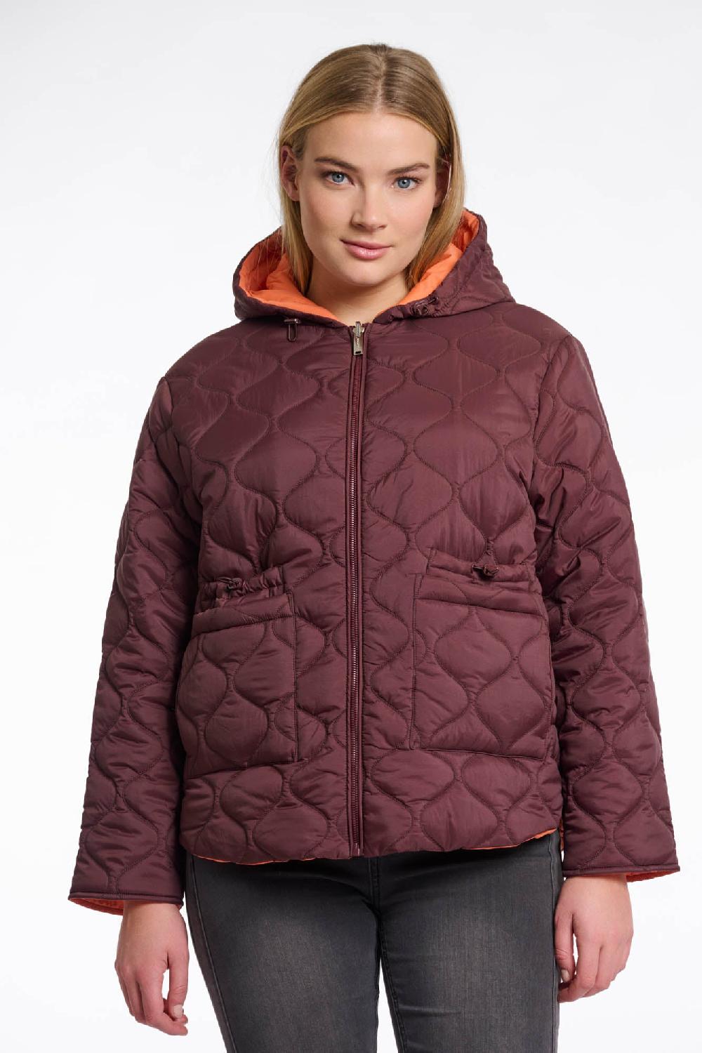 rino & pelle Shanon reversible jacket Chocolate bean and orange