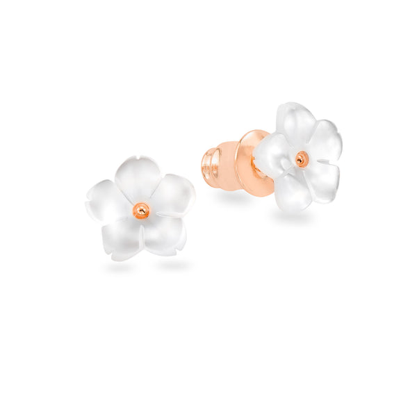rior design Mother of Pearl Flower Earrings Rose Gold