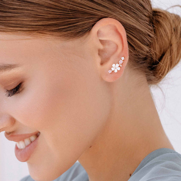 Rior Design Bloom Climber Earrings Rose Gold