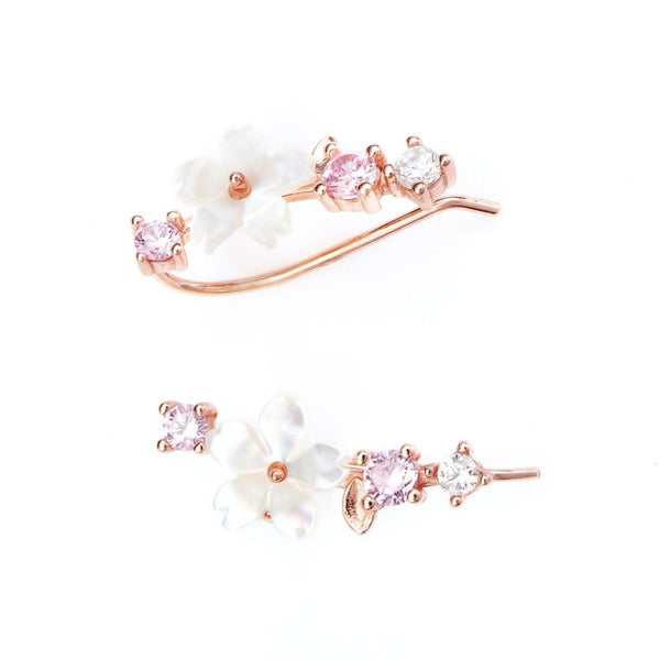 rior design Bloom Climber Earrings Rose Gold