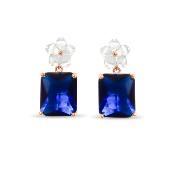 rior design Deep Blue Earrings Rose Gold