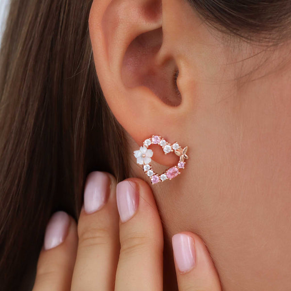 Rior Design Heart Earrings Rose Gold
