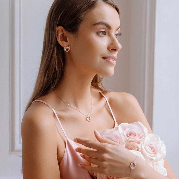 Rior Design Heart Earrings Rose Gold