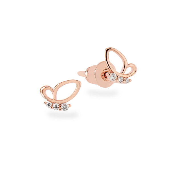 rior design Mini Butterfly Earrings Rose Gold